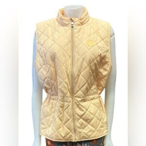 Olsen EUC Outdoor Vest Sleeveless Yellow Quilted Size M-L/12